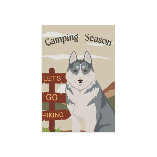 Siberian Husky Dog Camping Garden Flag