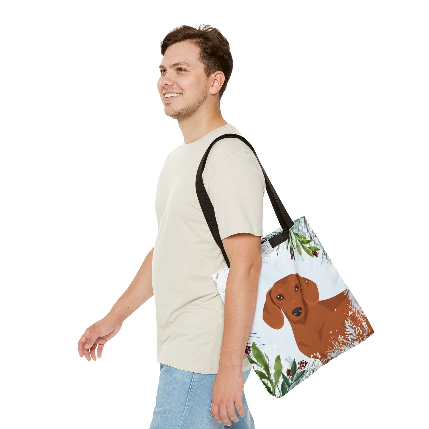 Dachshund Dog Christmas Holiday Tote Bag 16x16