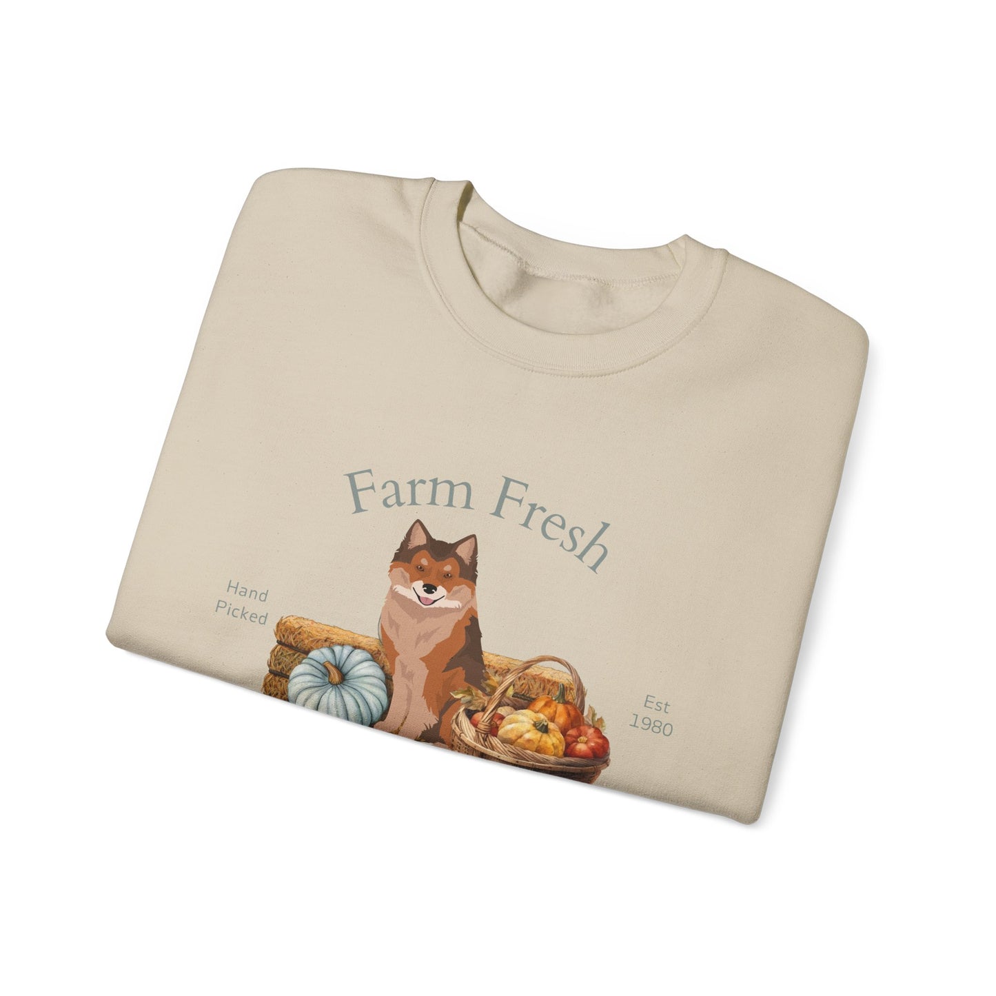 Nenets Herding Laika Dog Fall Farm Fresh Unisex Heavy Blend Crewneck Sweatshirt