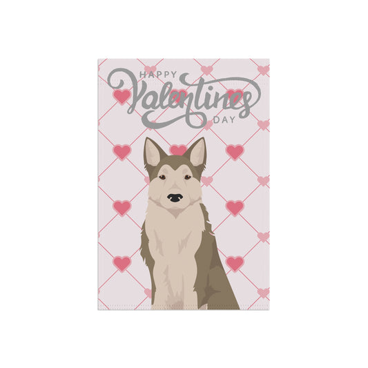 West Siberian Laika Dog Valentines Day Garden Flag