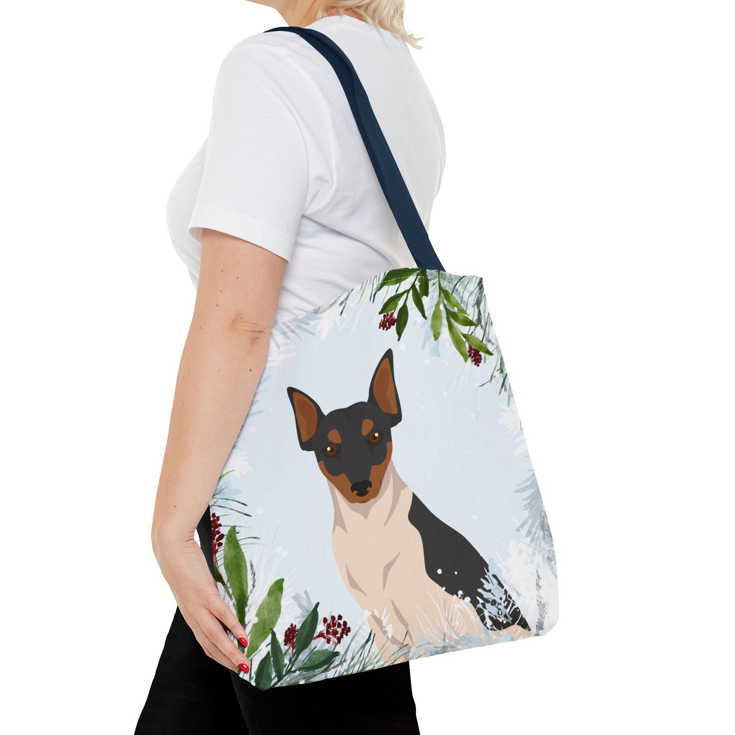 Brazillian Terrier Dog Christmas Holiday Tote Bag 16x16