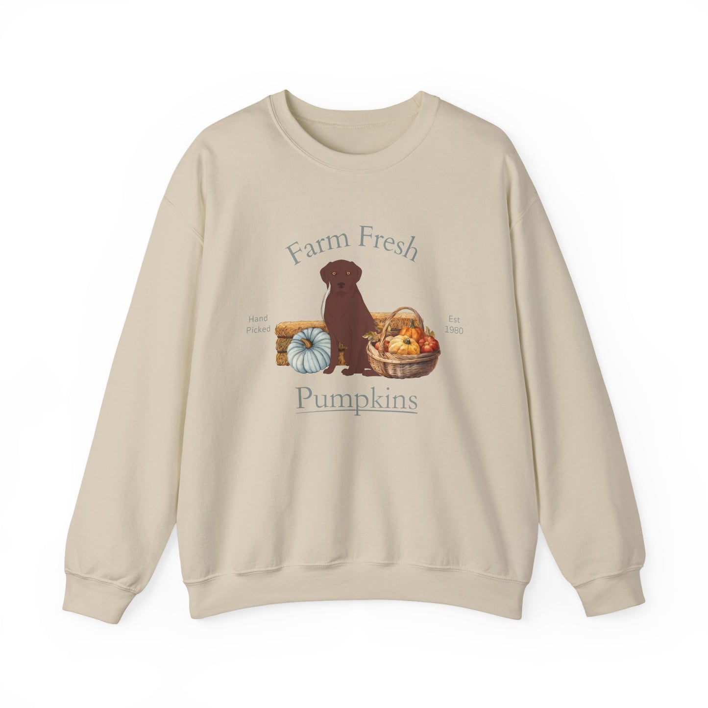 Labrador Retriever Dog Fall Farm Fresh Unisex Heavy Blend Crewneck Sweatshirt