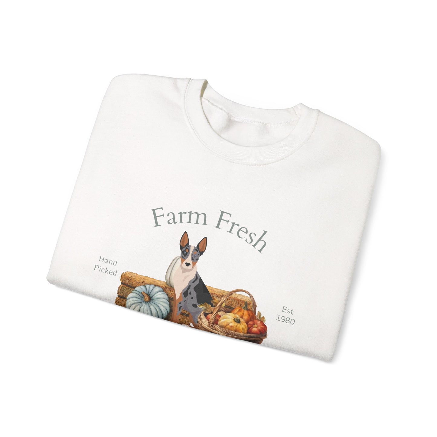 Australian Koolie Dog Fall Farm Fresh Unisex Heavy Blend Crewneck Sweatshirt
