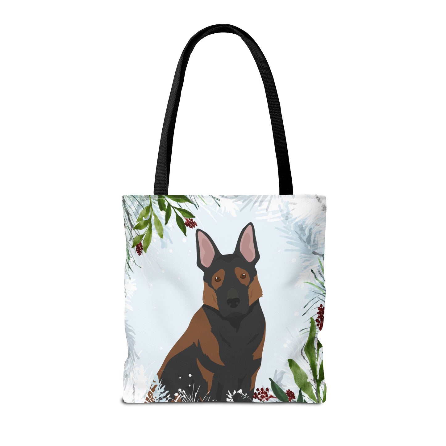German Shepherd Dog Christmas Holiday Tote Bag 16x16