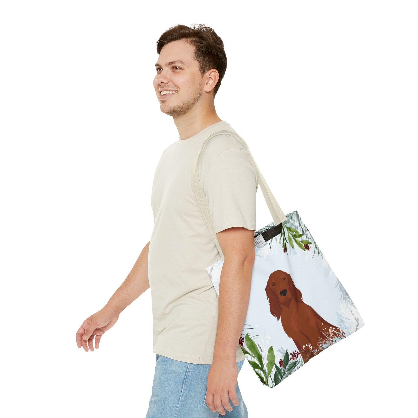 Irish Setter Dog Christmas Holiday Tote Bag 16x16