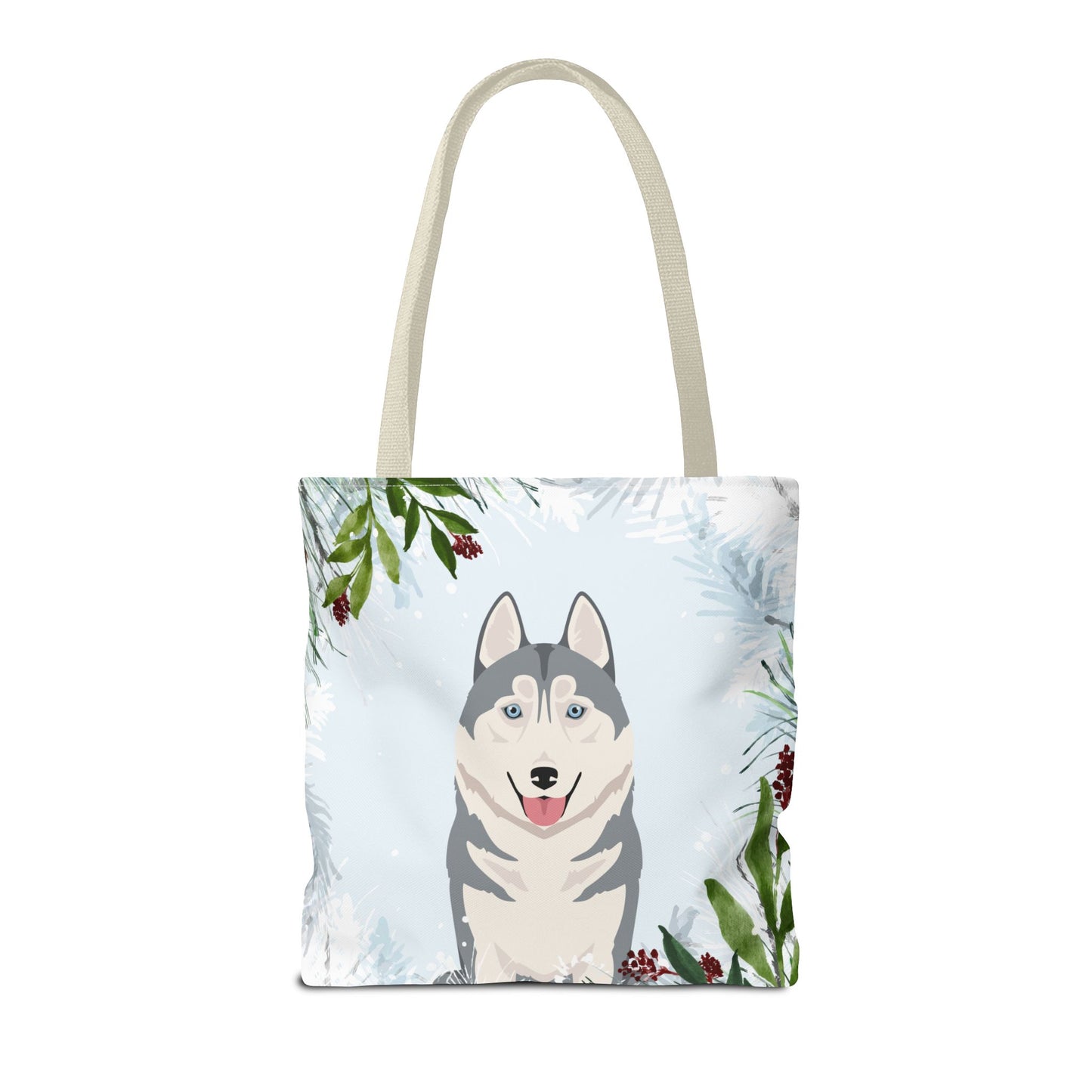 Siberian Husky Dog Christmas Holiday Tote Bag 16x16