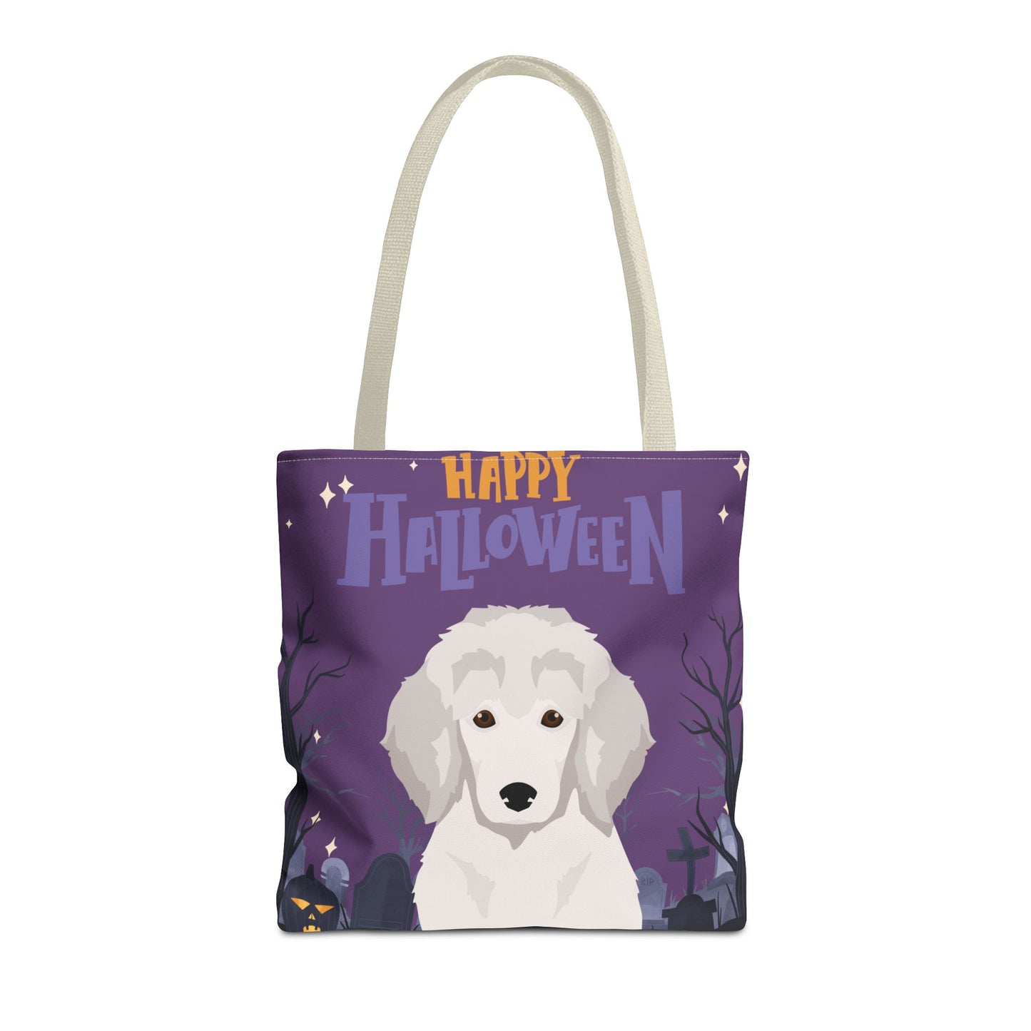 Poodle Dog Happy Halloween Tote Bag 16x16
