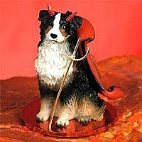 Australian Shepherd Dog Devil Figurine