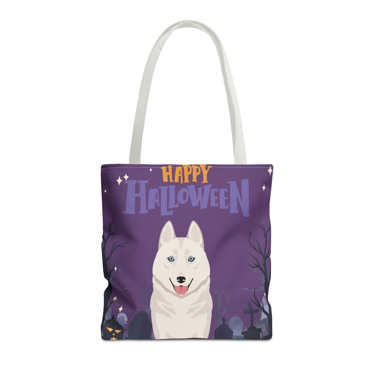 Siberian Husky Dog Happy Halloween Tote Bag 16x16