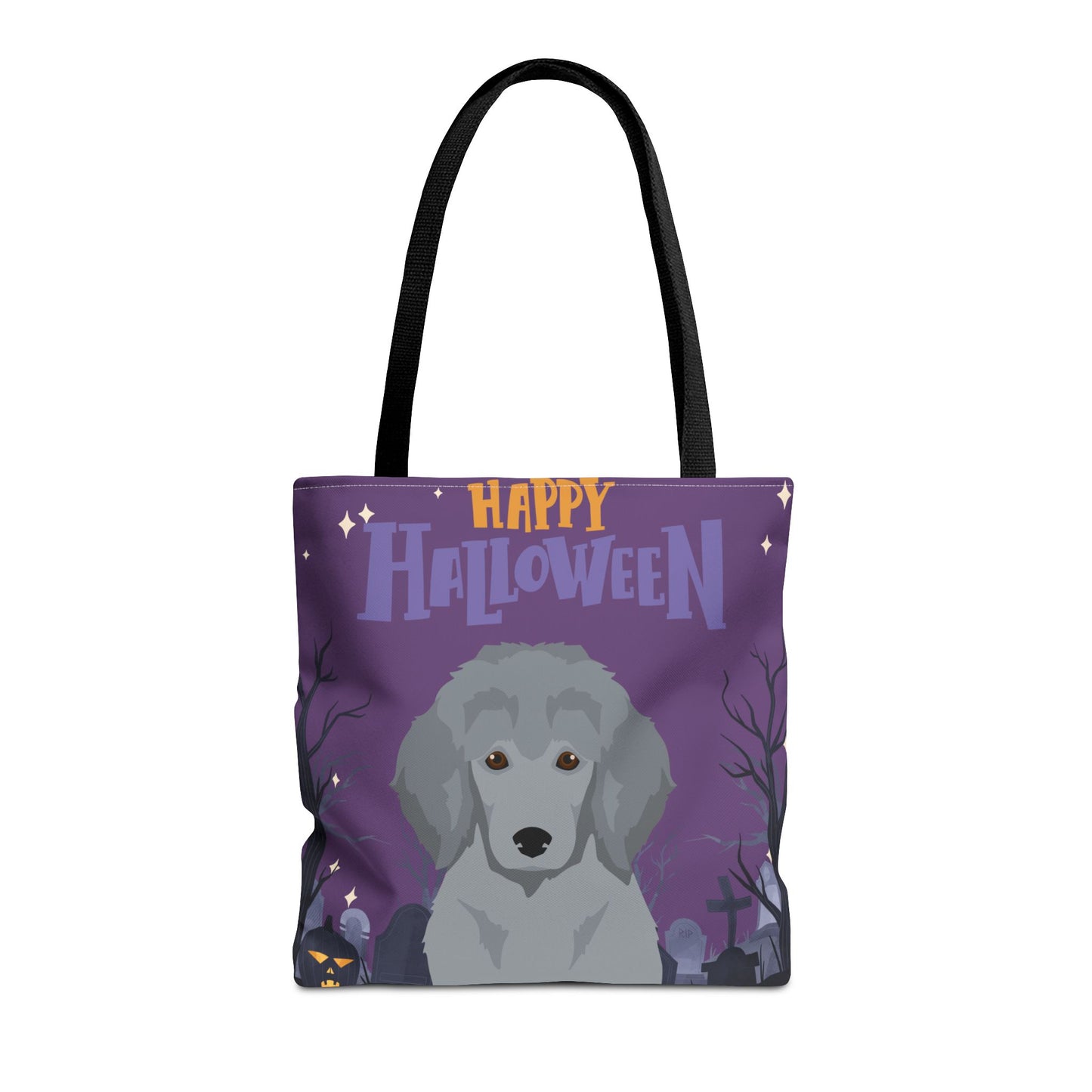 Poodle Dog Happy Halloween Tote Bag 16x16