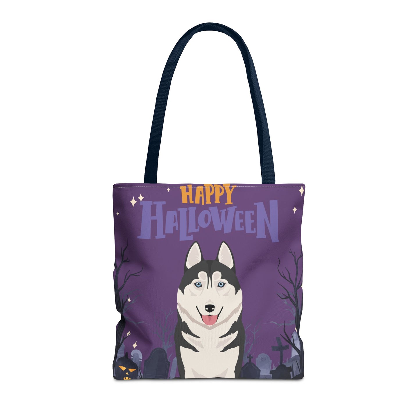 Siberian Husky Dog Happy Halloween Tote Bag 16x16
