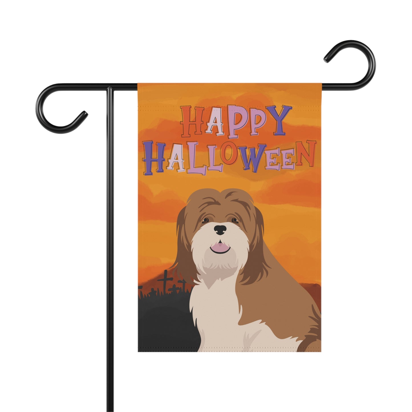 Lhasa Apso Dog Halloween Garden Flag
