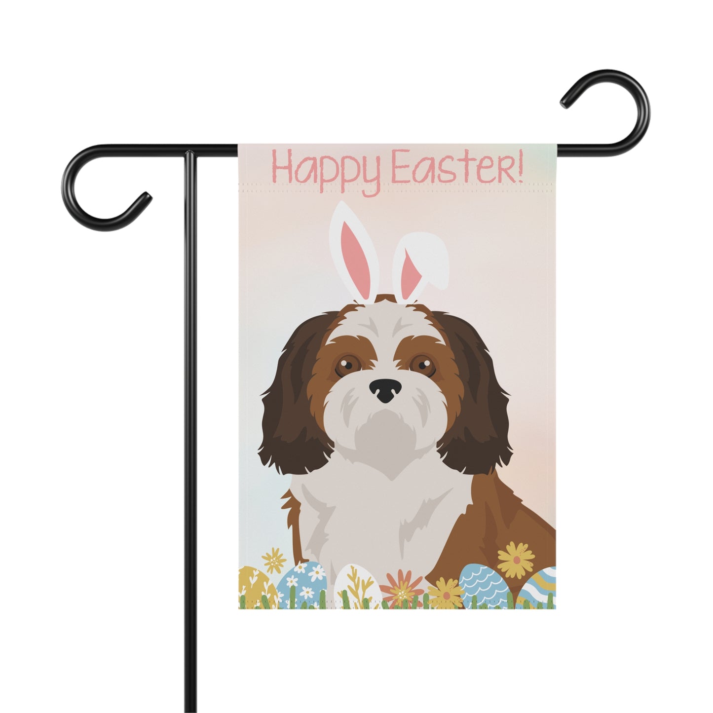 Shih Tzu Dog Happy Easter Garden Flag