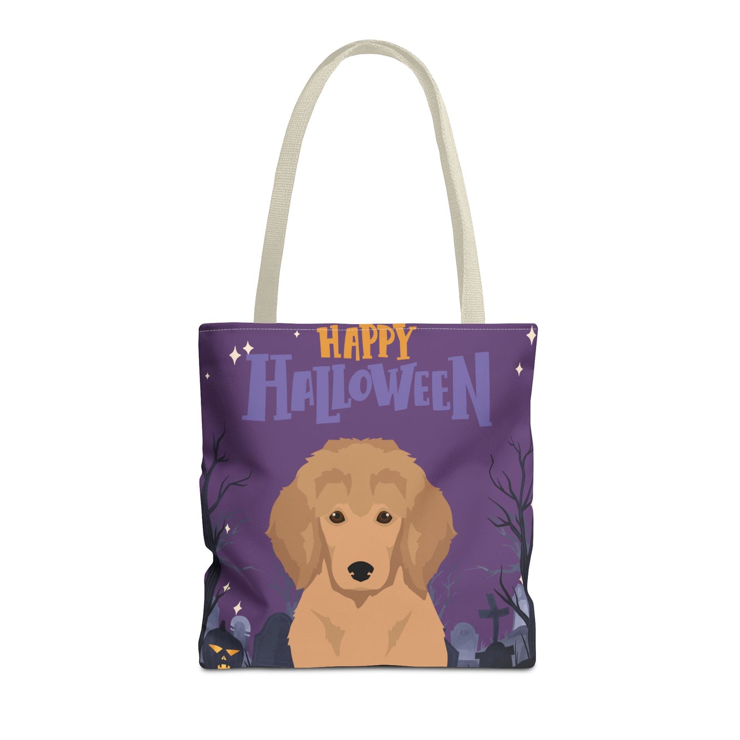 Poodle Dog Happy Halloween Tote Bag 16x16