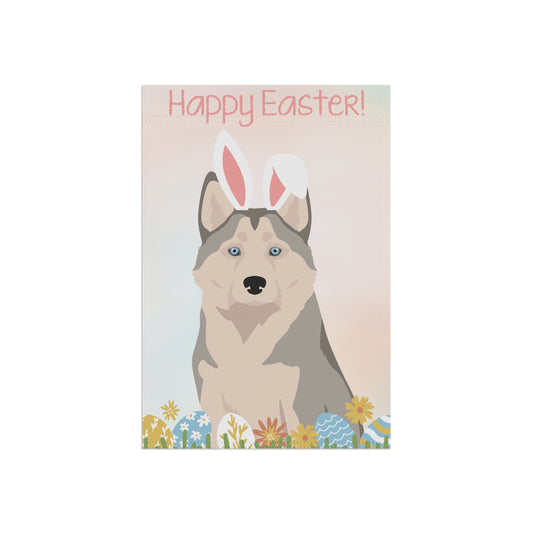 Alaskan Husky Dog Happy Easter Garden Flag