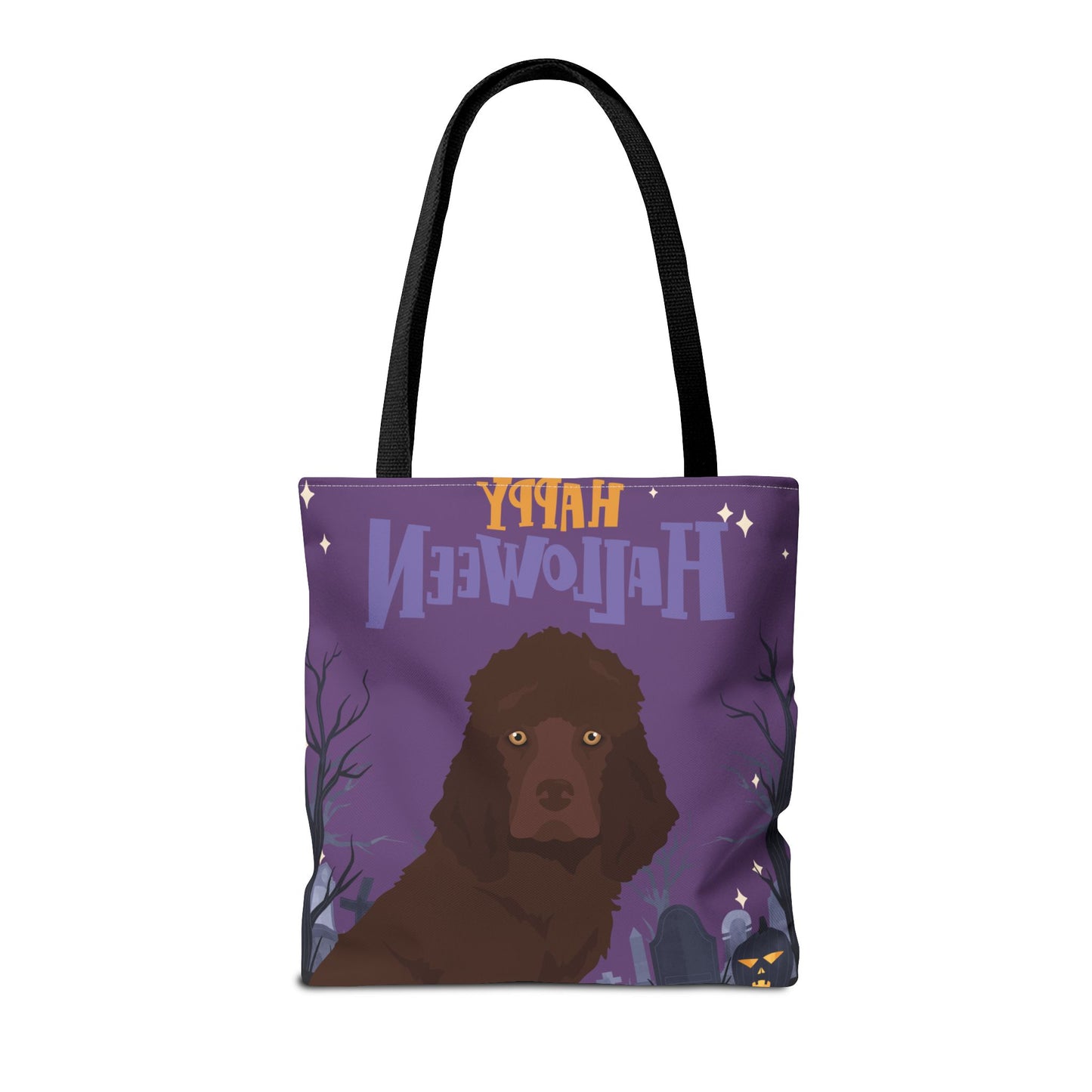 Irish Water Spaniel Dog Happy Halloween Tote Bag 16x16