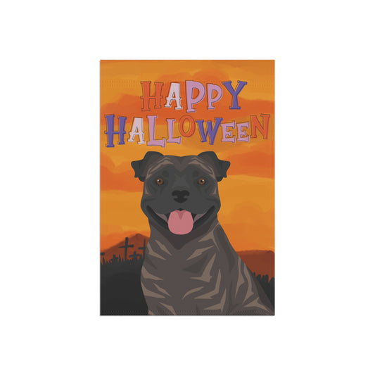 Staffordshire Bull Terrier Dog Halloween Garden Flag