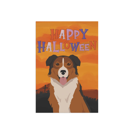 English Shepherd Dog Halloween Garden Flag