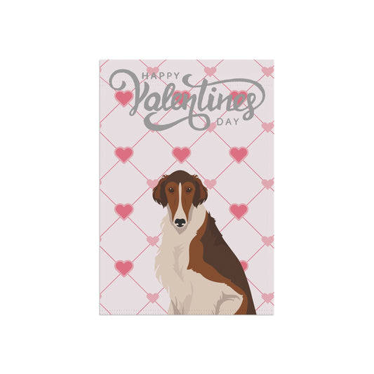 Borzoi Dog Valentines Day Garden Flag