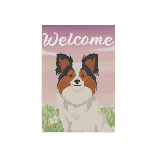 Papillon Dog Welcome Garden Flag