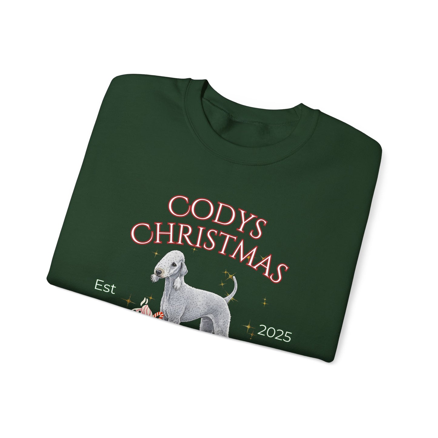 Bedlington Terrier Dog Christmas Social Club Unisex Heavy Blend Crewneck Sweatshirt Custom Name