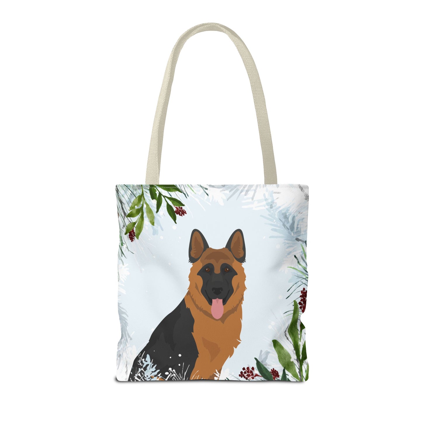 German Shepherd Dog Christmas Holiday Tote Bag 16x16