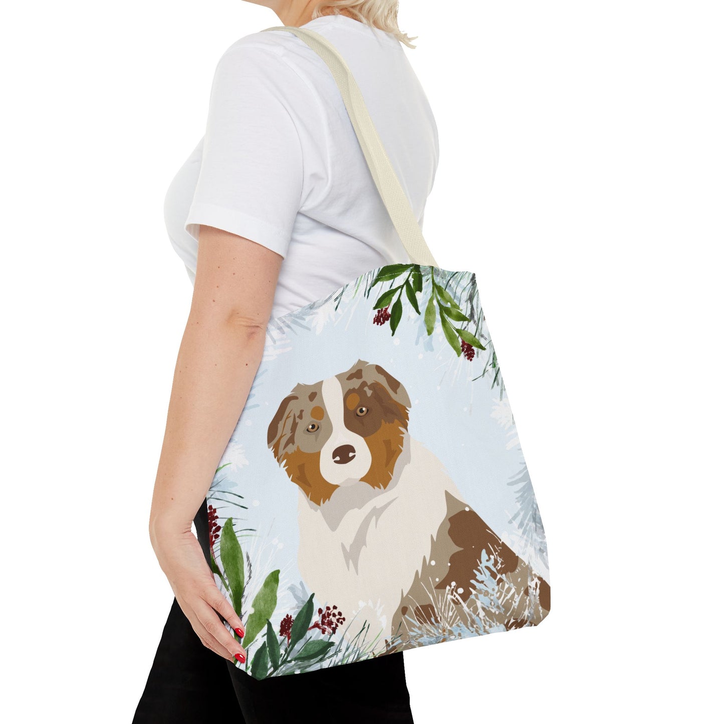 Australian Shepherd Dog Christmas Holiday Tote Bag 16x16