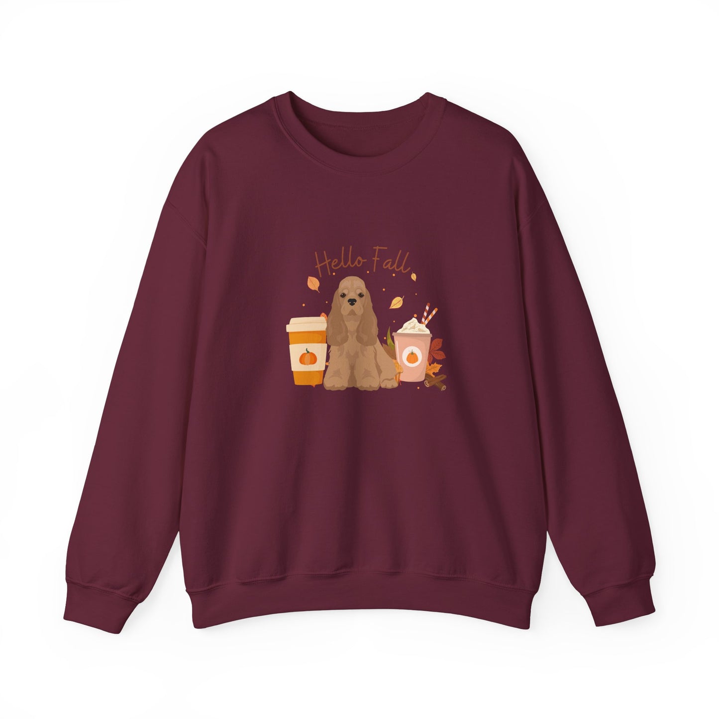 Cocker Spaniel Dog Fall Unisex Heavy Blend Crewneck Sweatshirt