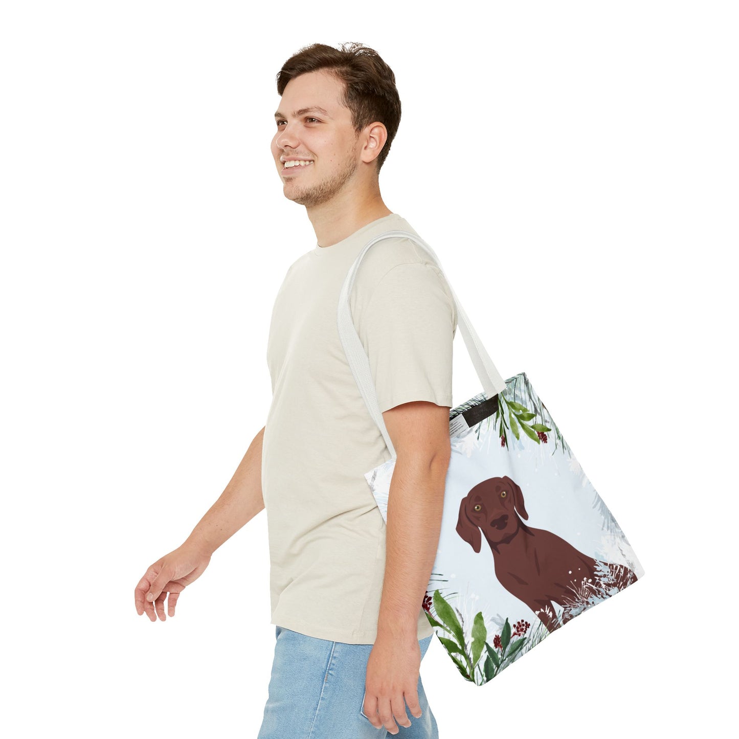 German Shorthaired Pointer Dog Christmas Holiday Tote Bag 16x16