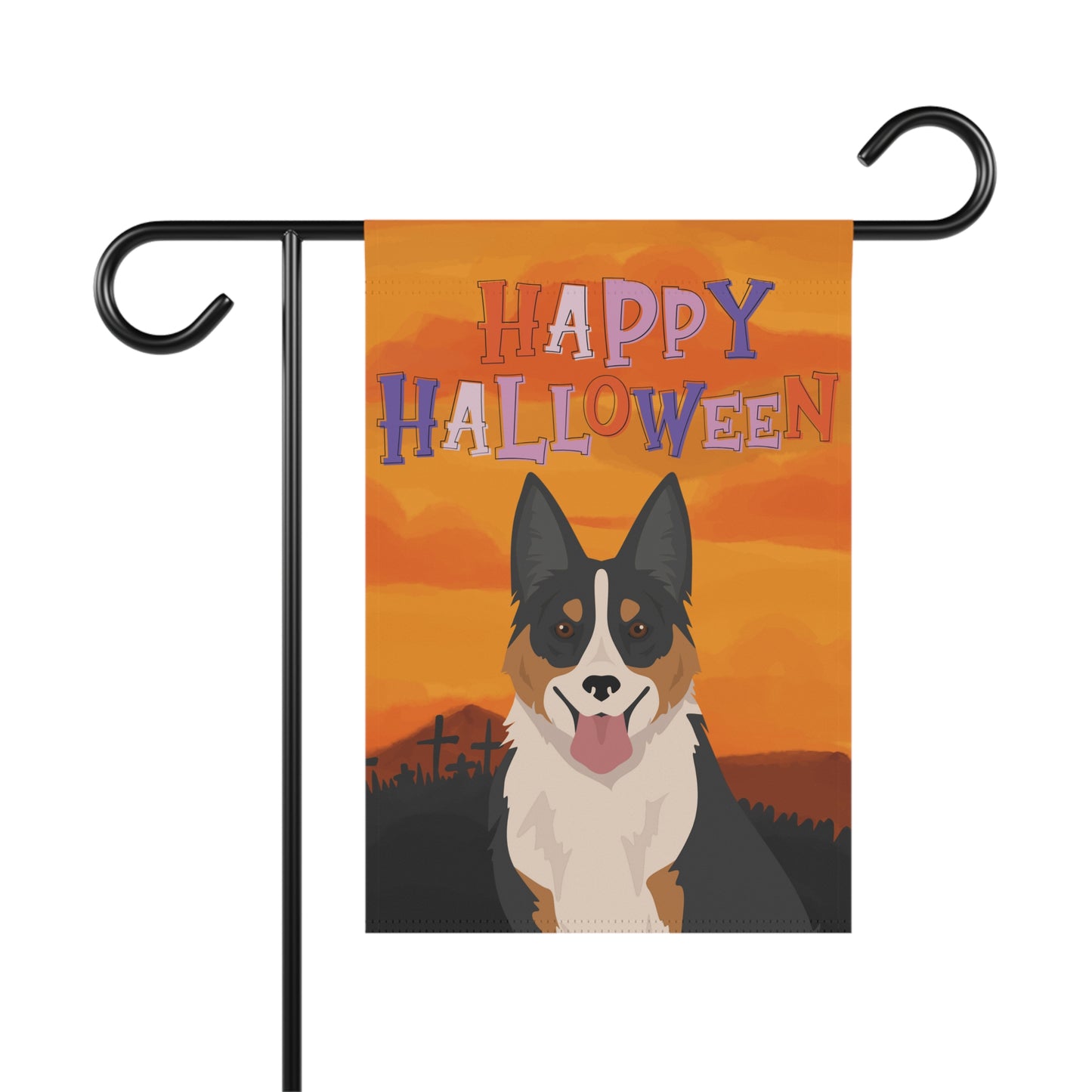 Welsh Sheepdog Dog Halloween Garden Flag