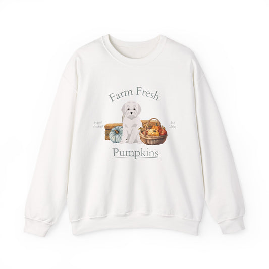 Toy Poodle Dog Fall Farm Fresh Unisex Heavy Blend Crewneck Sweatshirt