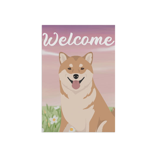 Shiba Inu Dog Welcome Garden Flag