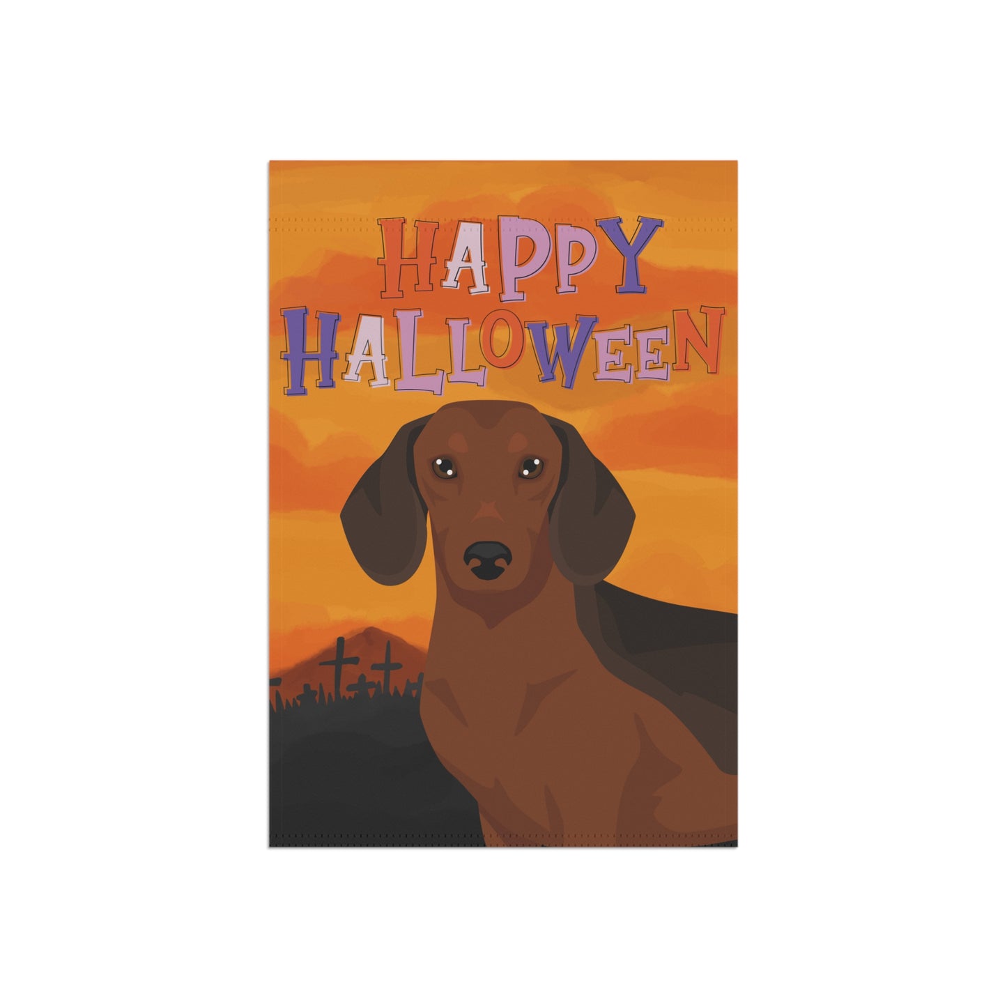Dachshund Dog Halloween Garden Flag