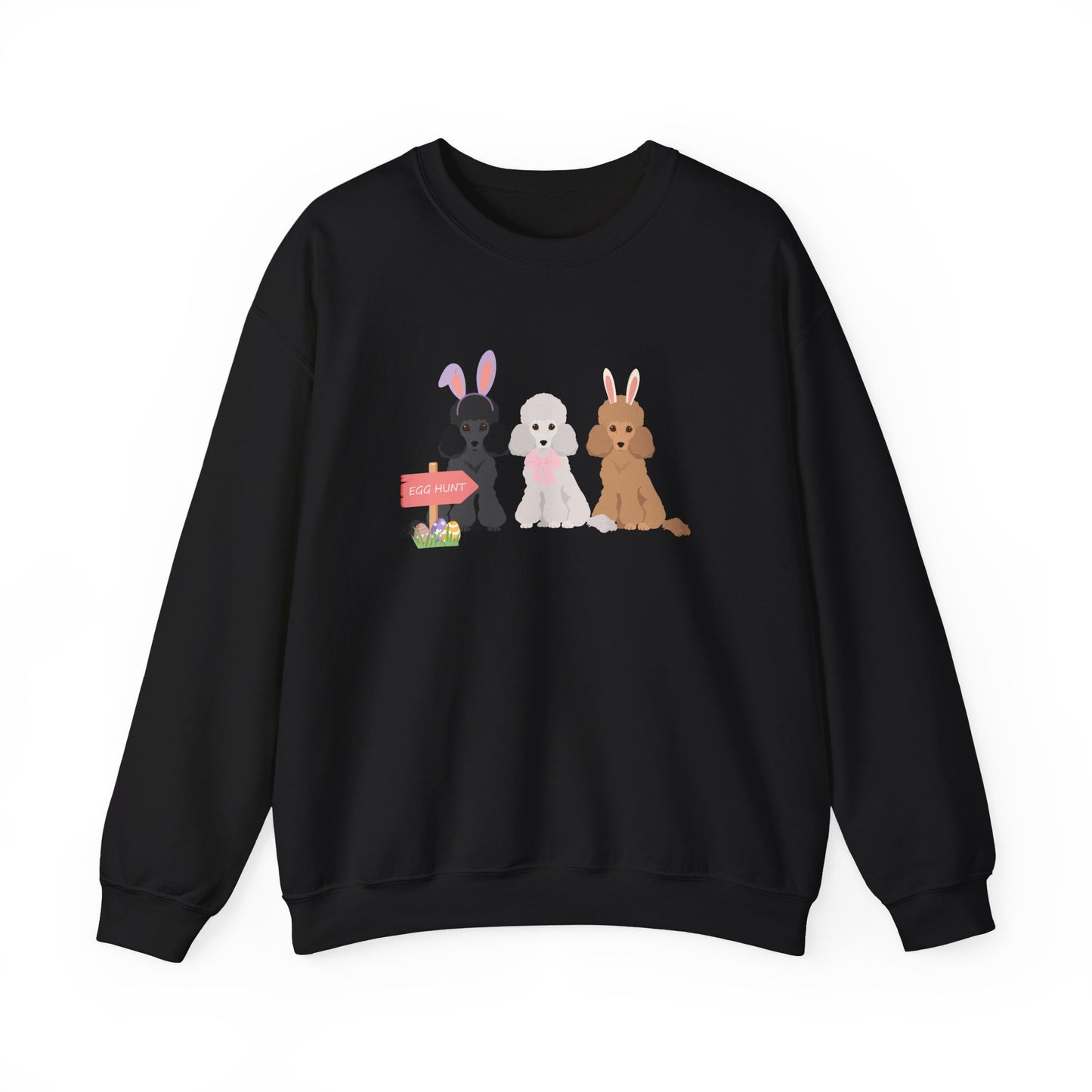 Poodle Dog Easter Unisex Heavy Blend Crewneck Sweatshirt, easter, Cute Dog Mom Gift