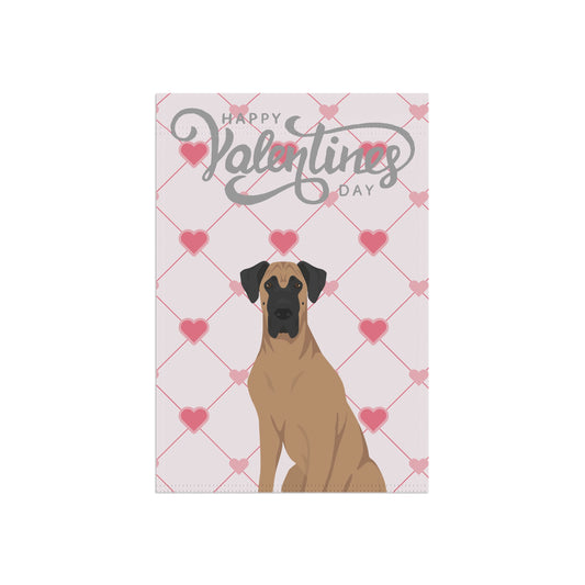 Great Dane Dog Valentines Day Garden Flag