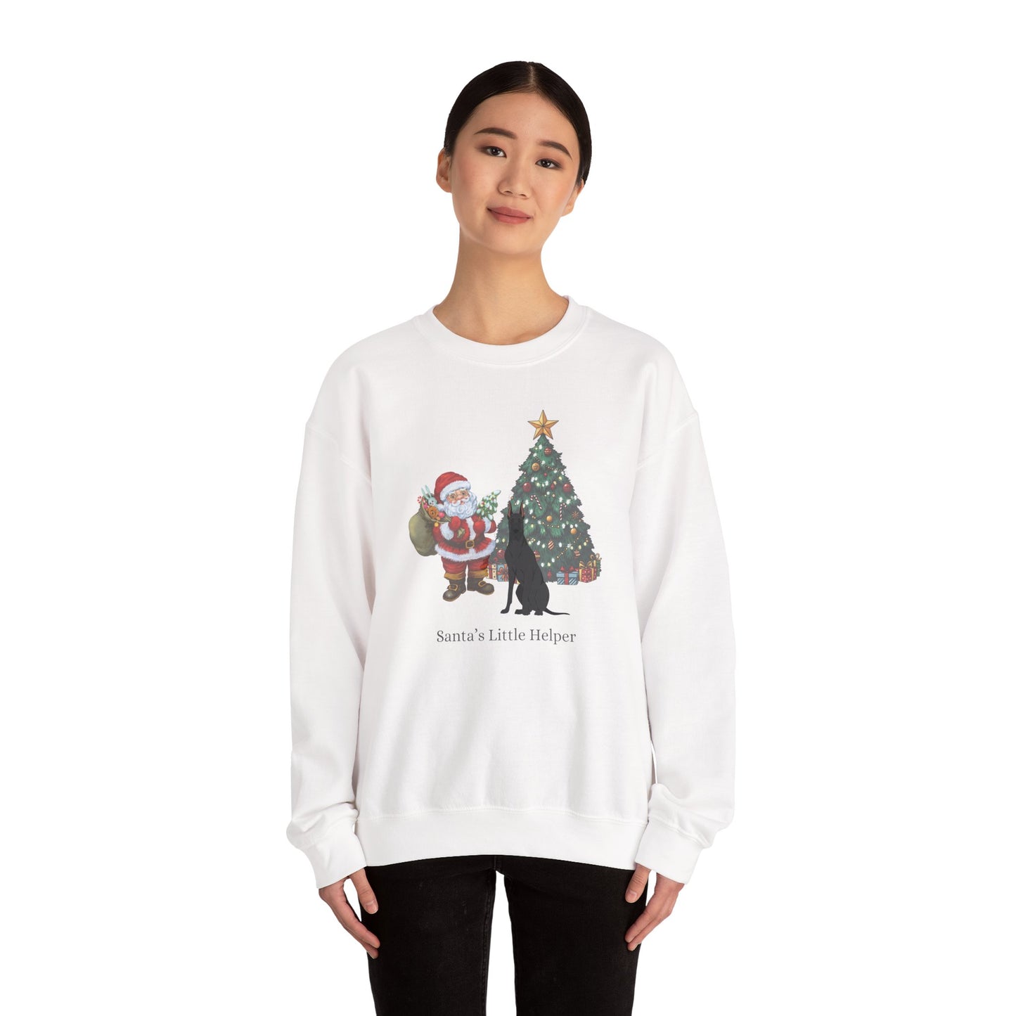 Great Dane Dog Santa's Little Helper Unisex Heavy Blend Crewneck Sweatshirt