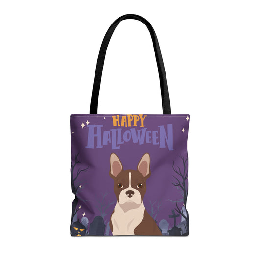 Boston Terrier Dog Happy Halloween Tote Bag 16x16