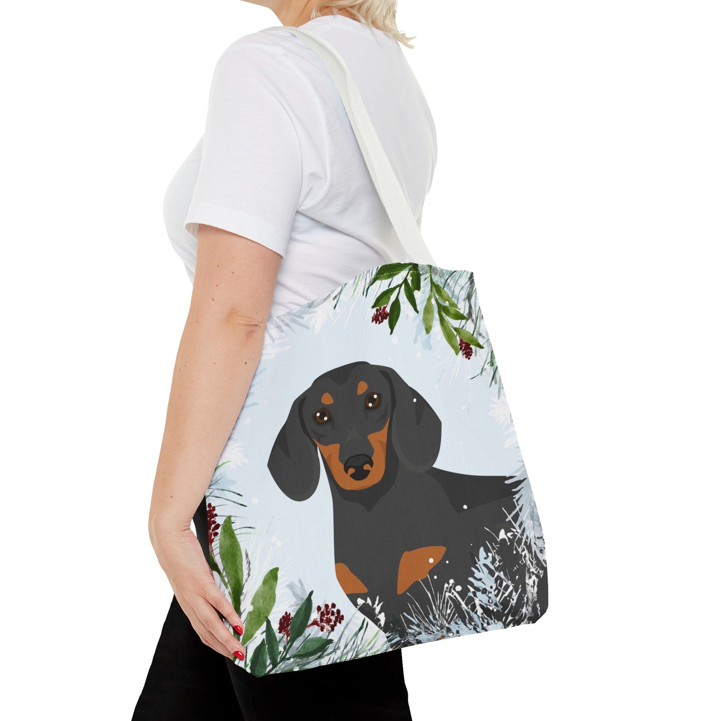 Dachshund Dog Christmas Holiday Tote Bag 16x16