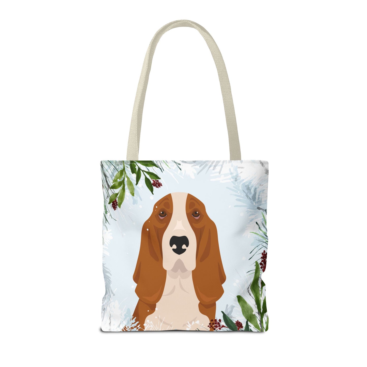 Basset Hound Dog Christmas Holiday Tote Bag 16x16