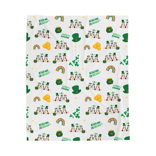 Alaskan Malamute Dog Dog St Patrick’s Day Velveteen Plush Blanket
