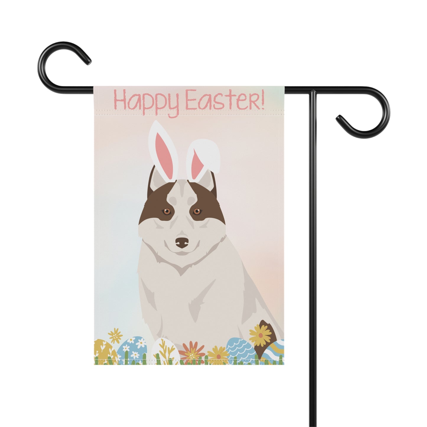 Siberian Husky Dog Happy Easter Garden Flag
