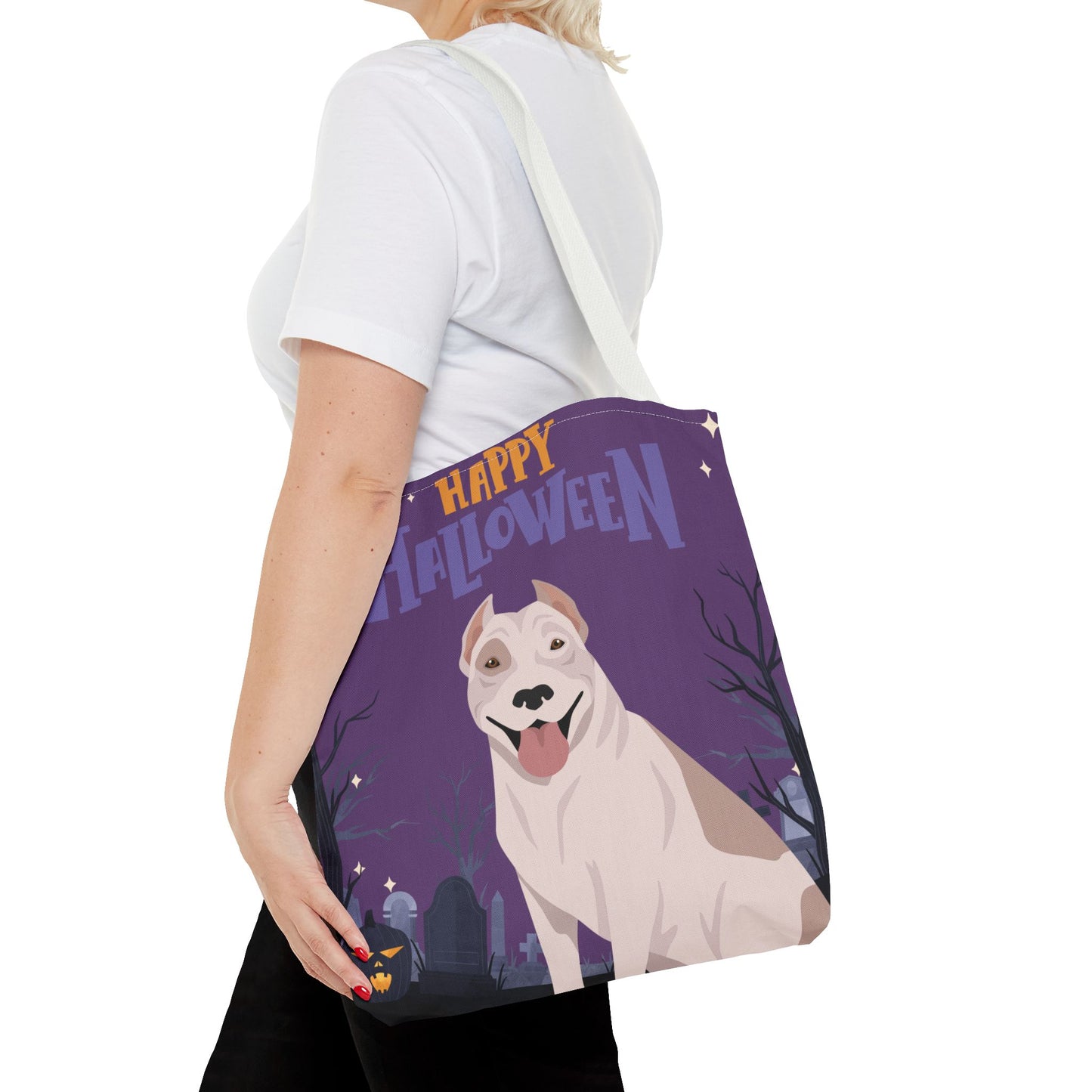 Pit Bull Dog Happy Halloween Tote Bag 16x16