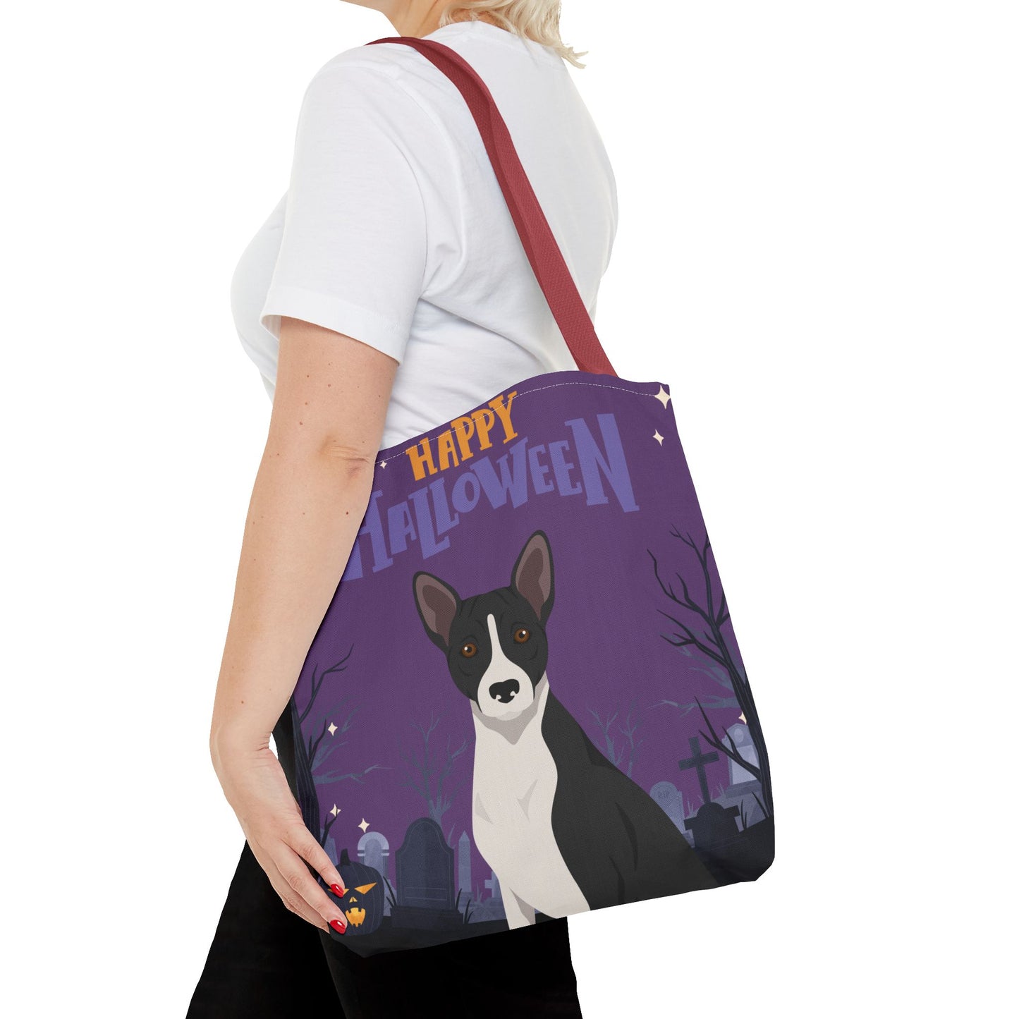 Basenji Dog Happy Halloween Tote Bag 16x16