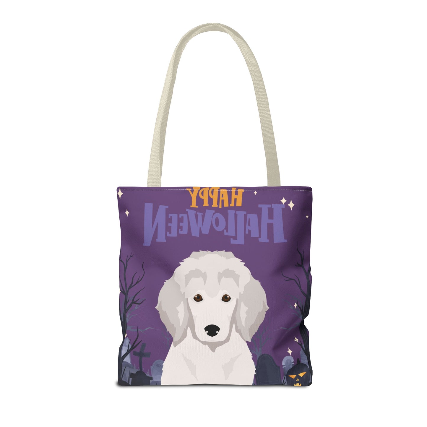 Poodle Dog Happy Halloween Tote Bag 16x16