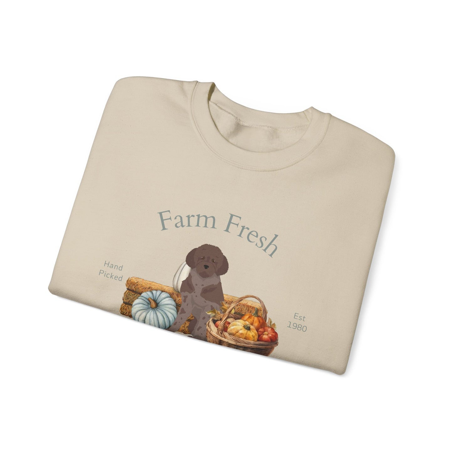 Lagotto Romagnolo Dog Fall Farm Fresh Unisex Heavy Blend Crewneck Sweatshirt
