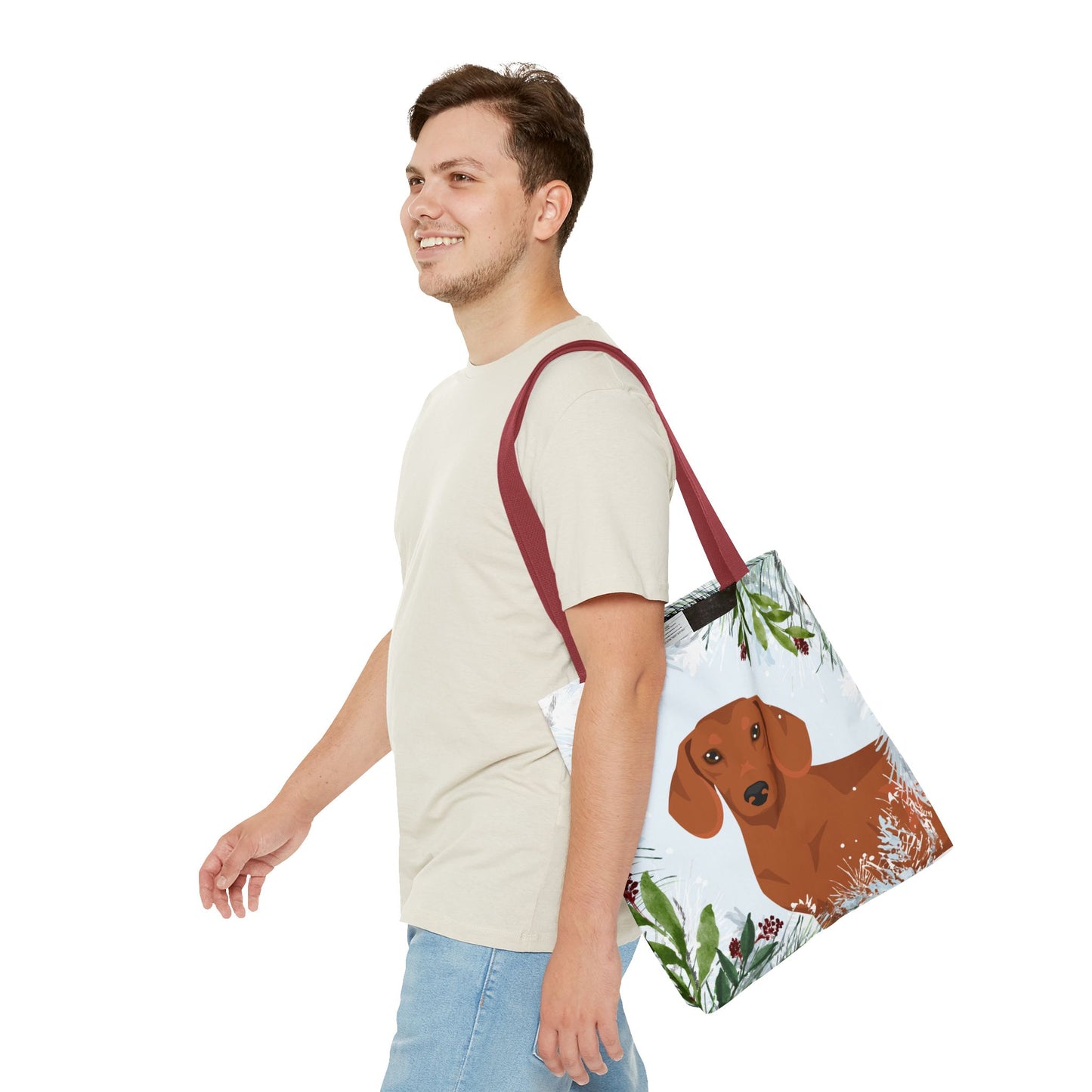 Dachshund Dog Christmas Holiday Tote Bag 16x16