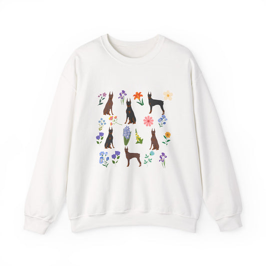 Doberman Pinscher Dog Unisex Spring Cottage Core Crewneck Sweatshirt
