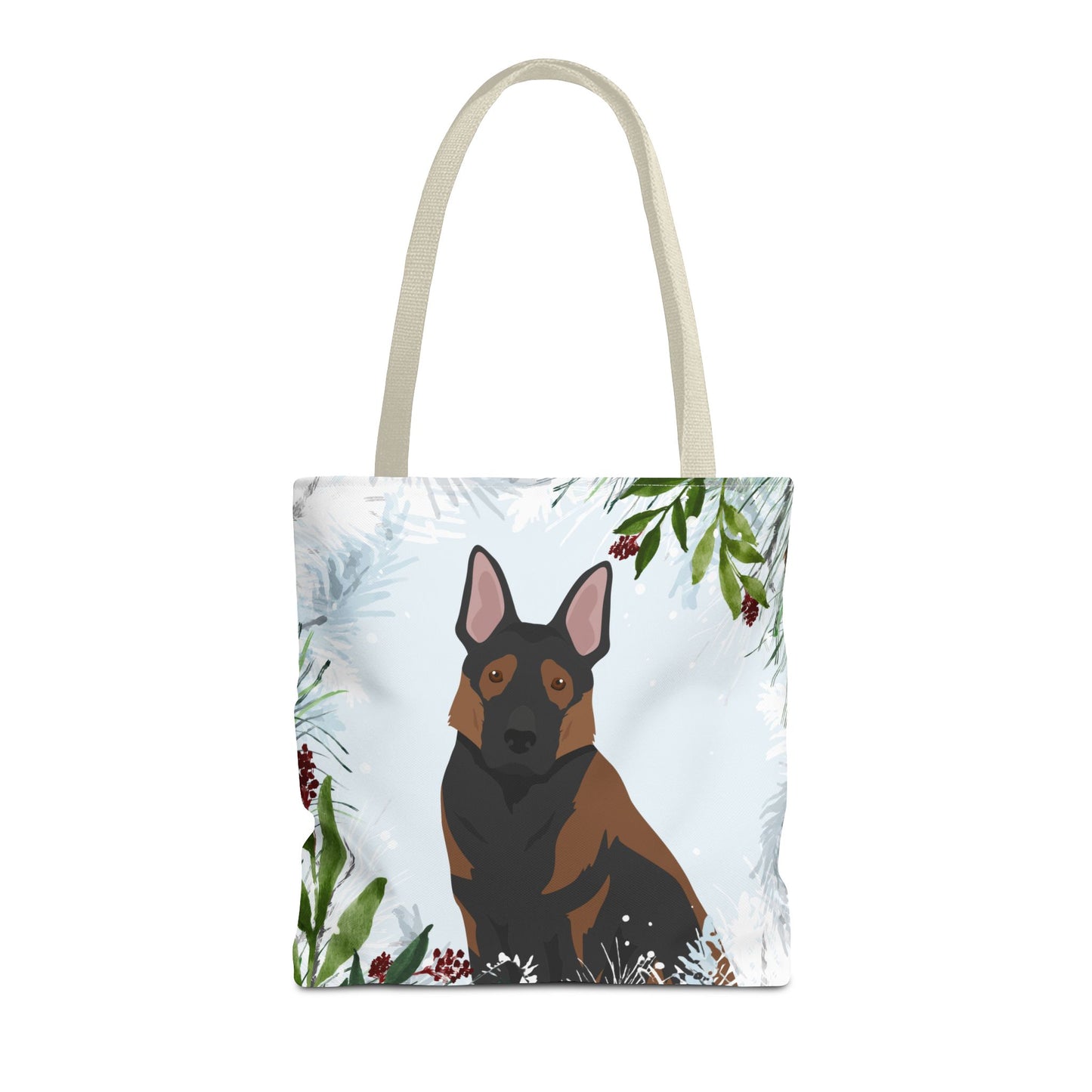 German Shepherd Dog Christmas Holiday Tote Bag 16x16