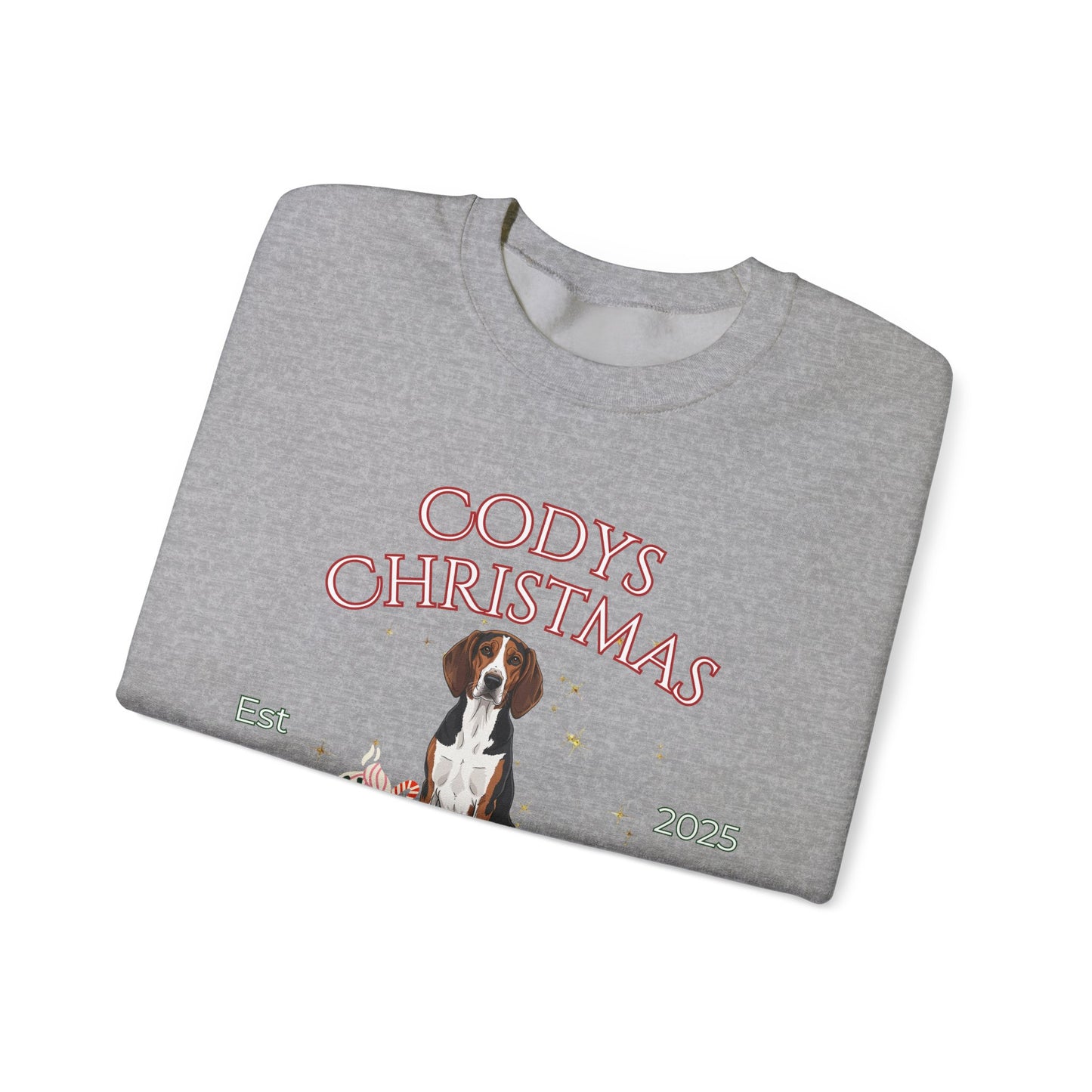 American Foxhound Dog Christmas Social Club Unisex Heavy Blend Crewneck Sweatshirt Custom Name