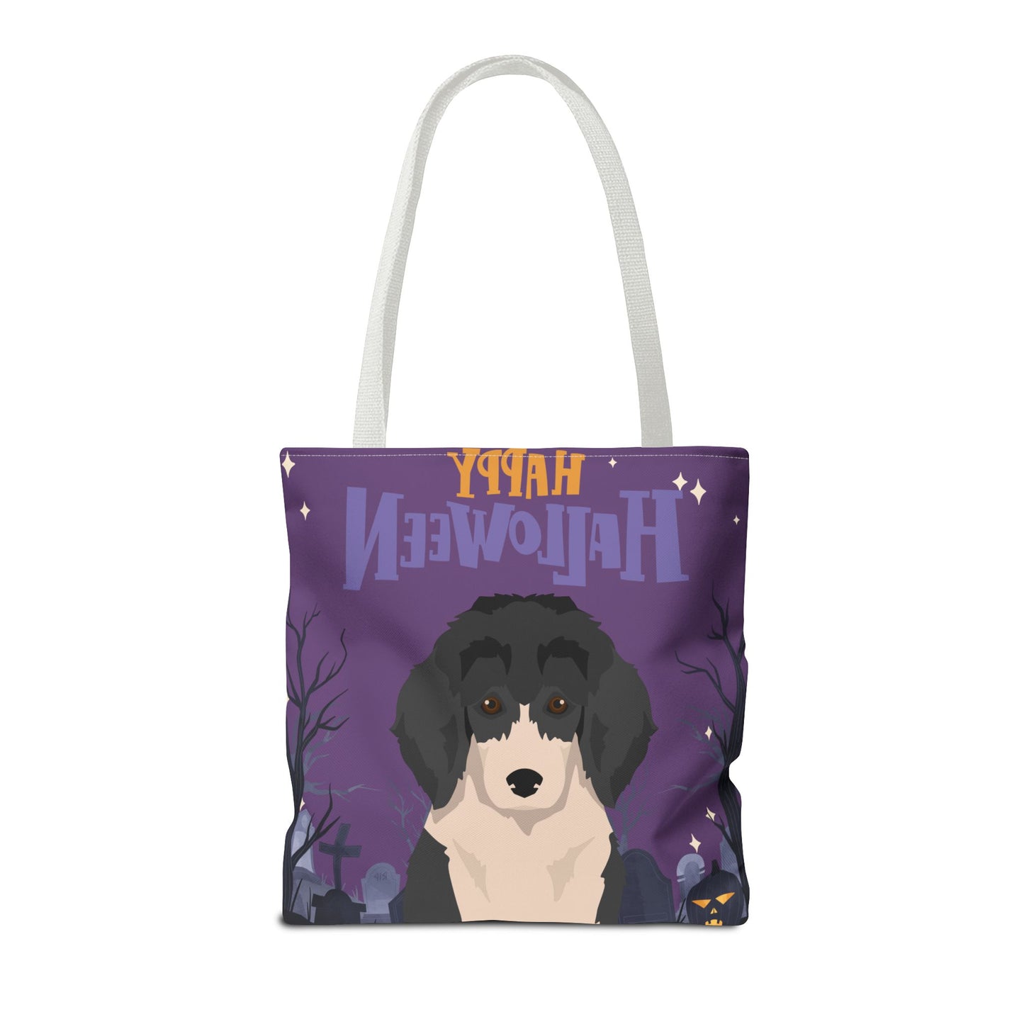 Poodle Dog Happy Halloween Tote Bag 16x16